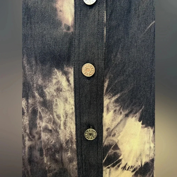 ! CELINE TIE DYE DENIM SHIRT midi DRESS - Picture 4 of 6